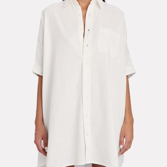 R13 Oversized Boxy Button Up Dress cotton white L - NWOT - Picture 12 of 14